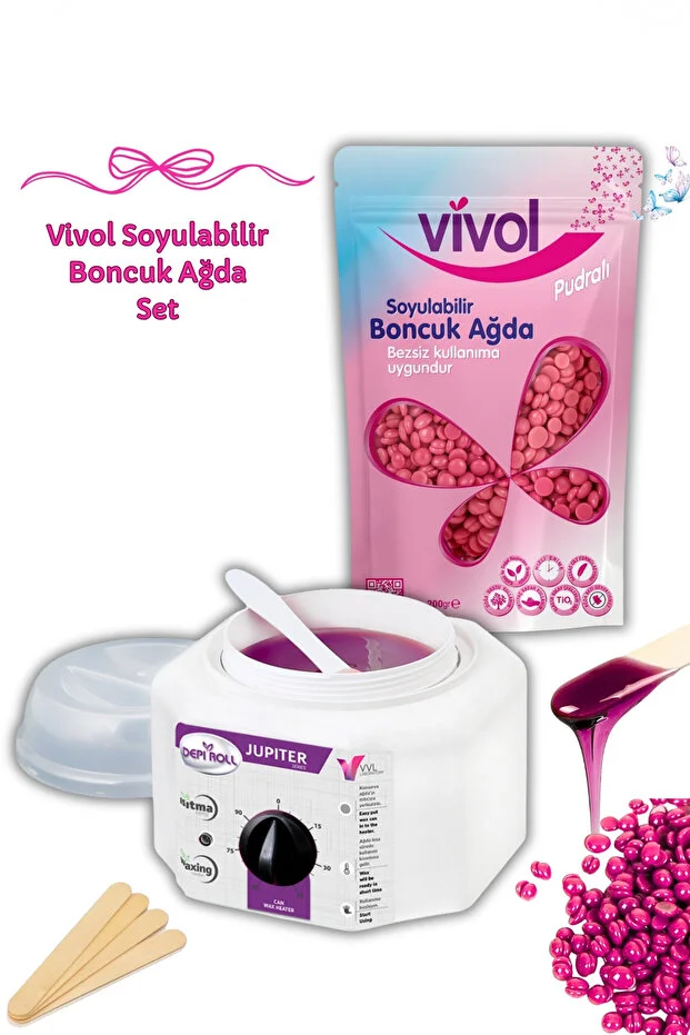 Vivol 2 Yıl Garantili Isıtıcı Makine Hediye Pudralı Boncuk Ağda 4 Spatula